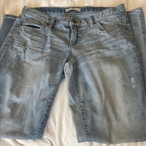 Free People Light Blue Distressed Boyfriend Jeans
